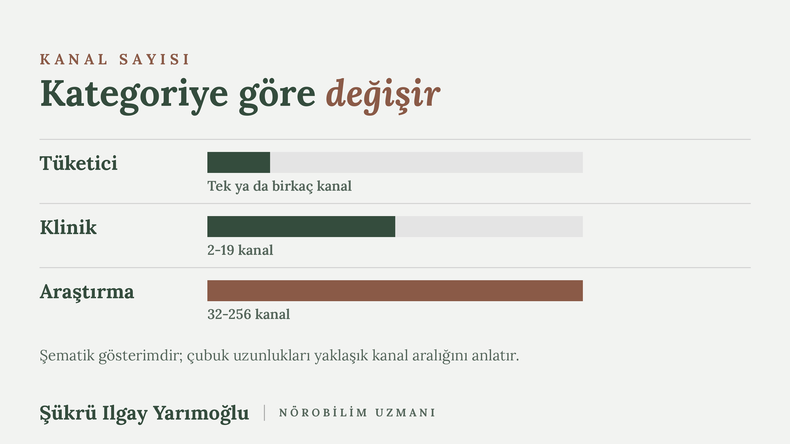 Neurofeedback cihazları kanal sayısına göre tüketici, klinik ve araştırma düzeyi